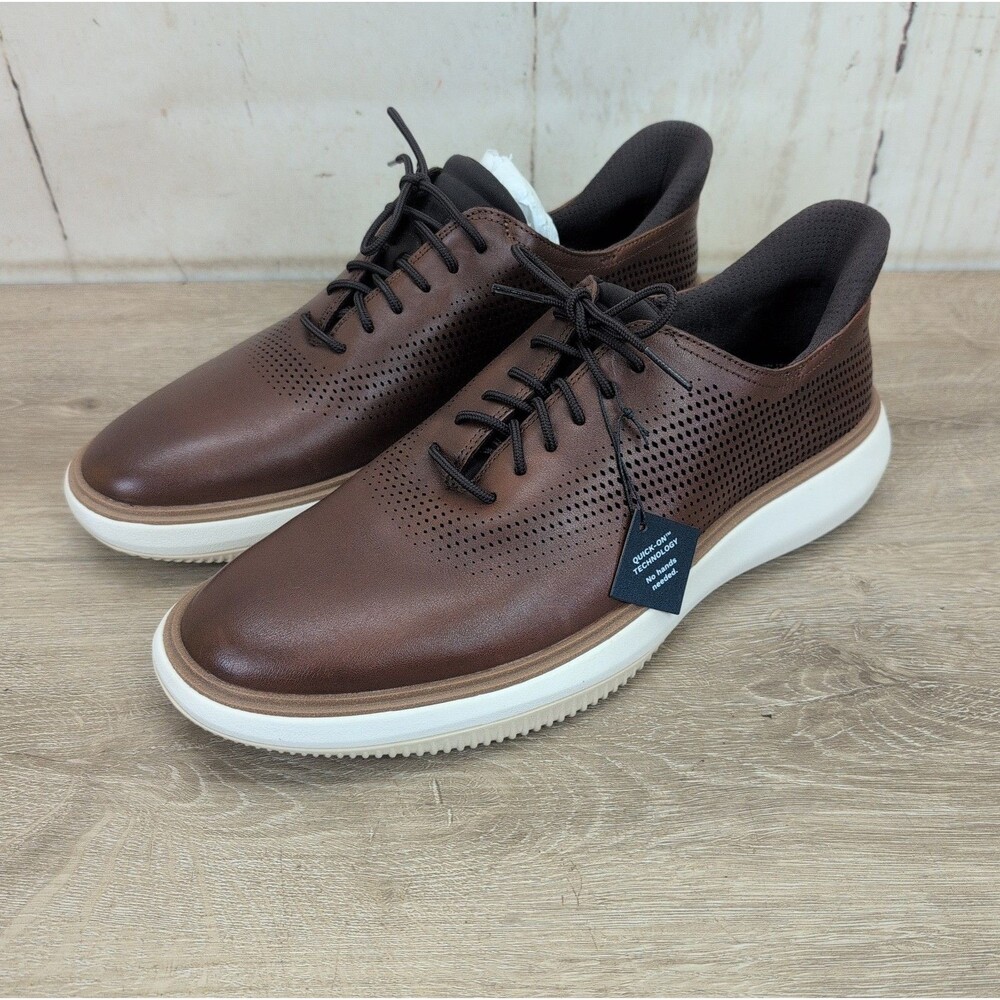 Cole Haan Men's Grand Phaze Laser Oxford Lace Up British Tan Size 9.5 **New **